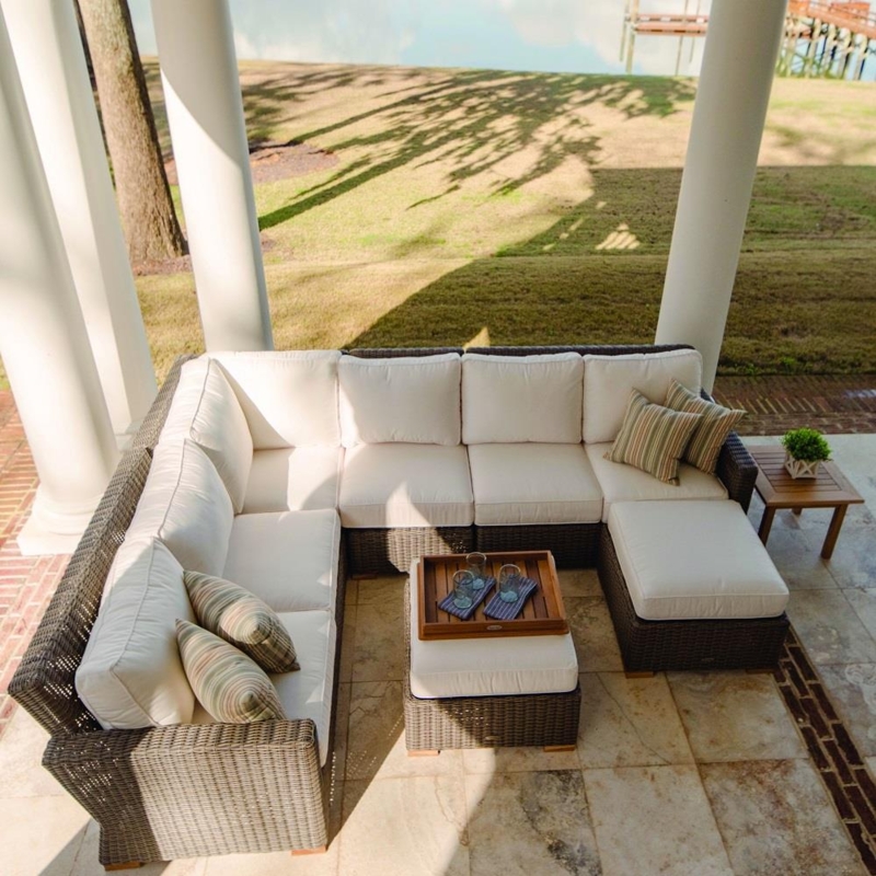 Royal Teak Sanibel Outdoor Wicker Sectional Furniture Set with Ottoman |  RT-SANIBEL-SET2