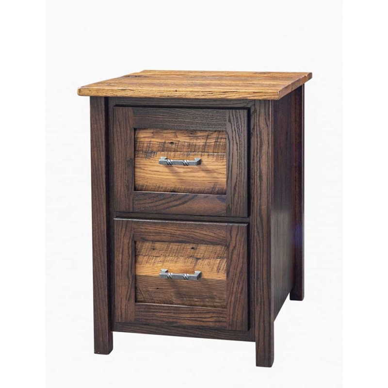 Rustic Barnwood Home Office Storage, Distressed 2-Drawer Cabinet