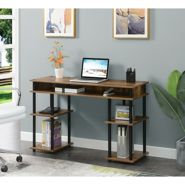 Rustic Barnwood Student Desk, No Tools Assembly Style