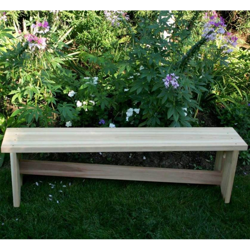 Rustic Garden Bench featuring Slant Brace Supports and Natural Wood Tone