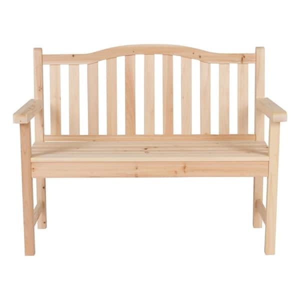 Rustic Garden Bench, Natural Wood Finish, Two-Seater Outdoor Seating Idea