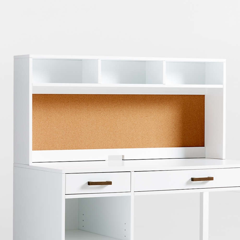 Scandinavian Desk Hutch with Integrated Pinboard and Shelves