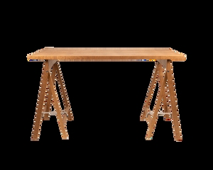 Scandinavian Dining Table with Folding Trestle Base in Warm Birch
