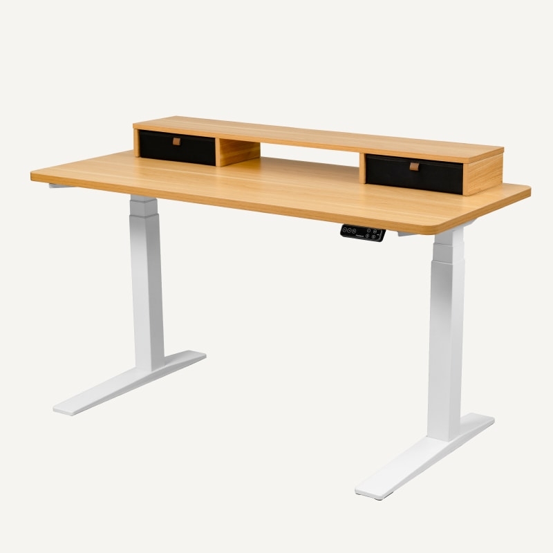 Scandinavian-Inspired Electric Standing Desk with Built-In Drawers