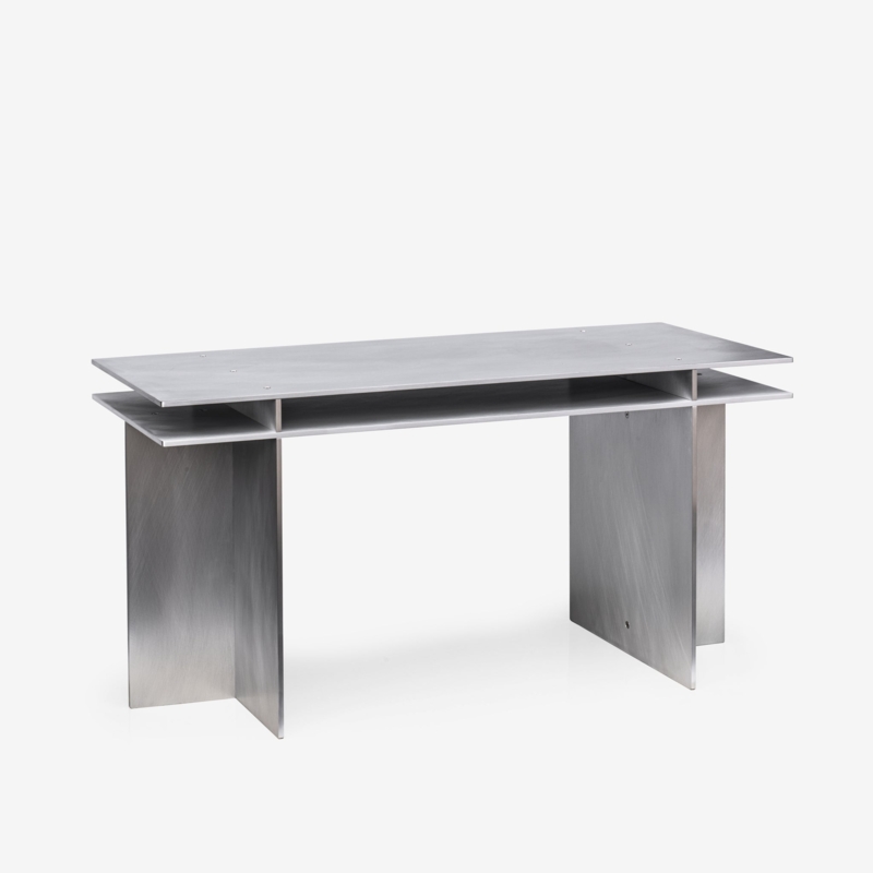 Scandinavian Minimalist Writing Desk White Top Light Wood Frame