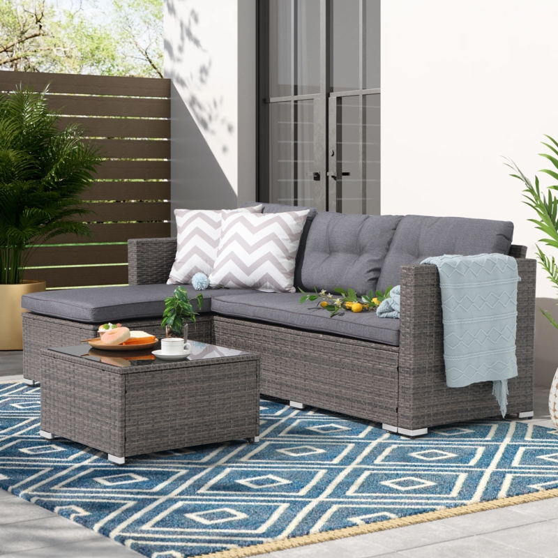 Sectional Sofa Compact L-Shaped Design for Small Spaces