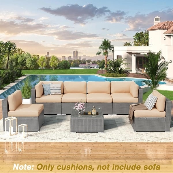 Sectional Sofa U-Shaped Layout with Gas Fire Pit, Charcoal Grey Cushions