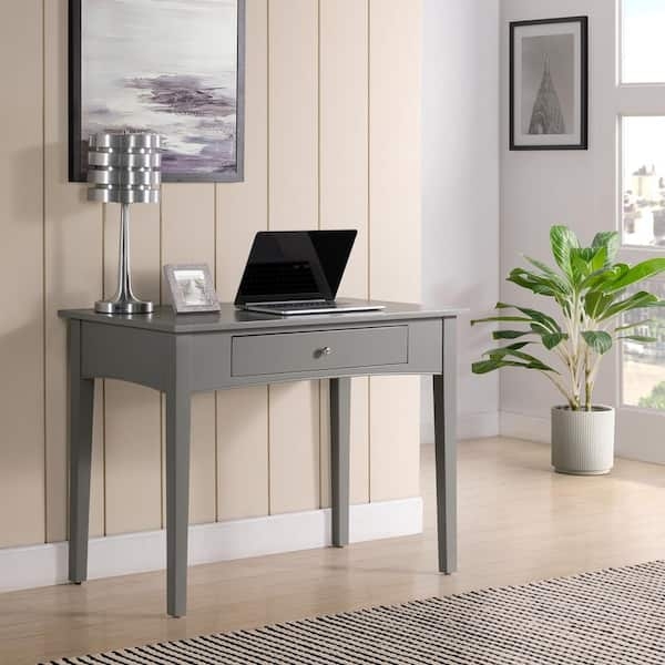 Shaker Style Writing Desk in Cool Grey Finish with Tapered Legs
