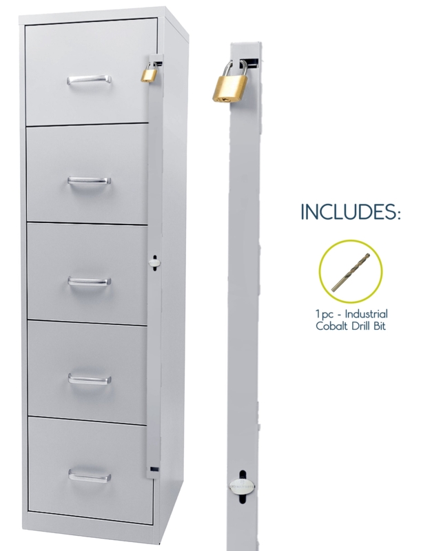 Silver Locking Bar Brushed Finish Padlock Hasp Vertical Security