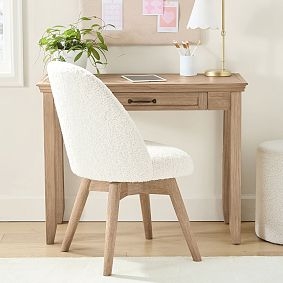 Small Space Writing Desk with Hutch Top and Brushed Finish