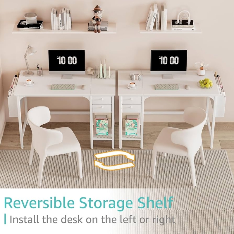 Splayed Wood Leg Writing Desk with Cutout Handles
