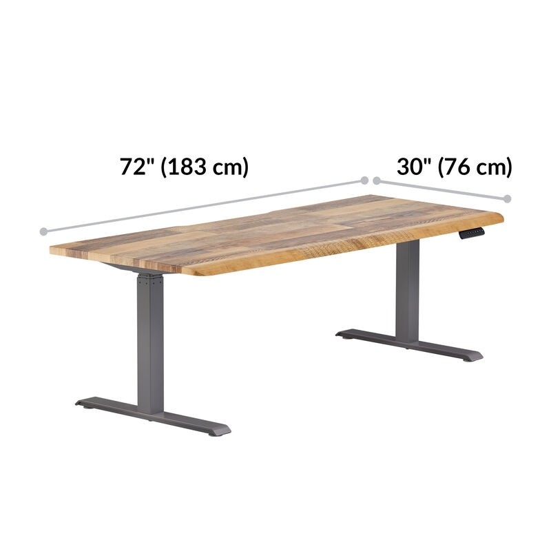 Standing Desk 72 Inch Width Modern Industrial Black Legs