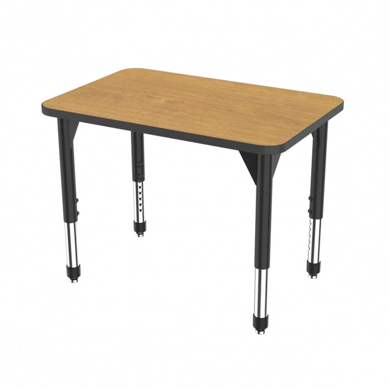 Standing Desk Adjustable Height T-Leg Wood and Black Metal Frame