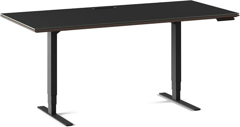 Standing Desk Charcoal Finish Glass Top Memory Presets