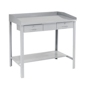 Standing Desk Gray Metal Shop Style with Sloped Writing Surface