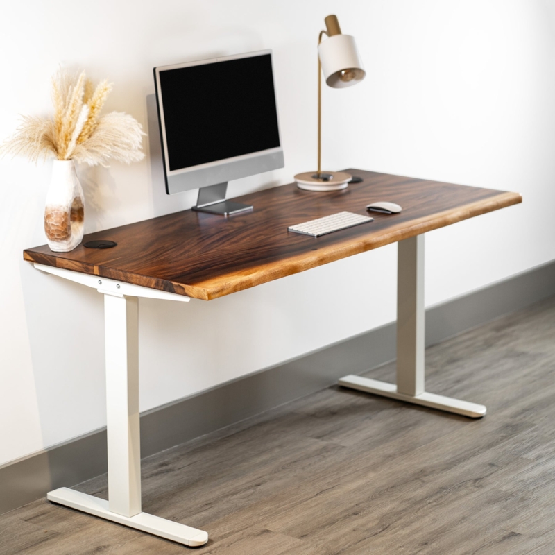Standing Desk Integrated Drawer Dual Motor Live Edge