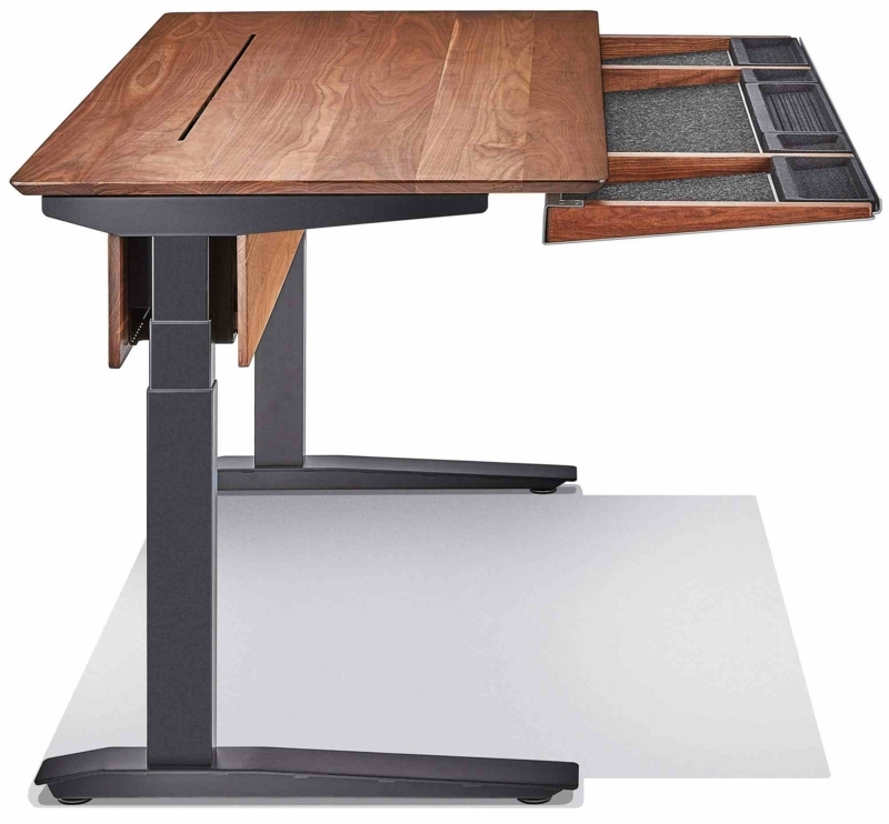 Standing Desk Minimalist Integrated Cable Tray Rounded Wood Top
