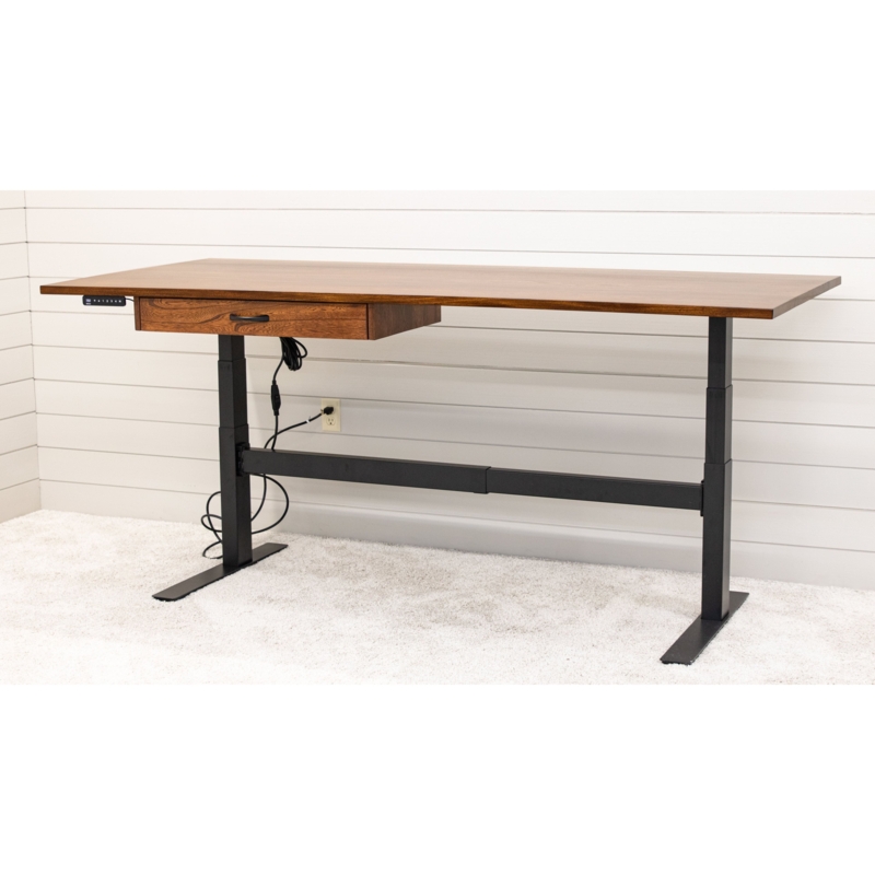 Standing Desk Motorized Cherry Finish with Drawers