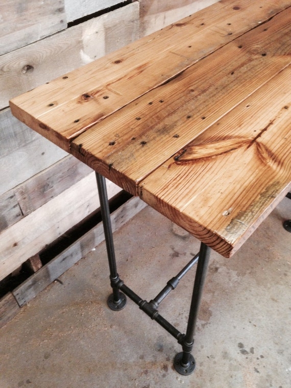 Standing Desk Rustic Reclaimed Timber Industrial Distressed Finish
