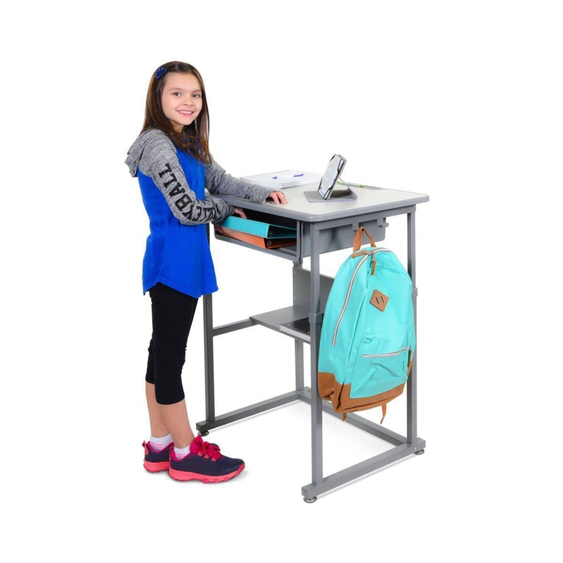 Standing Desk Student Scale Manual Crank Light Wood Top