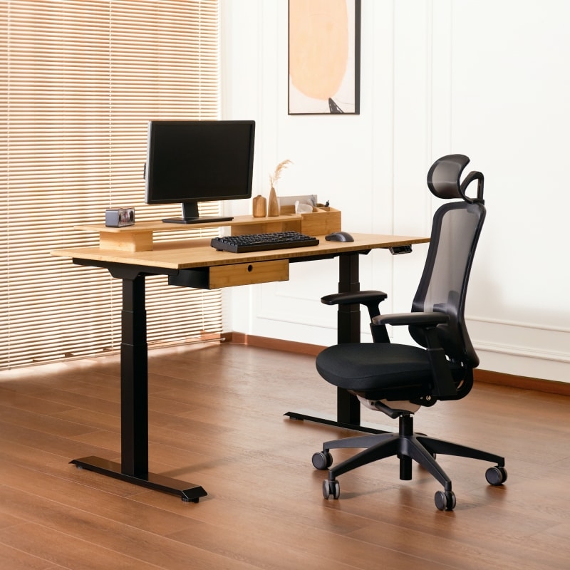 Standing Desk with Motorized Frame, Scandinavian Style