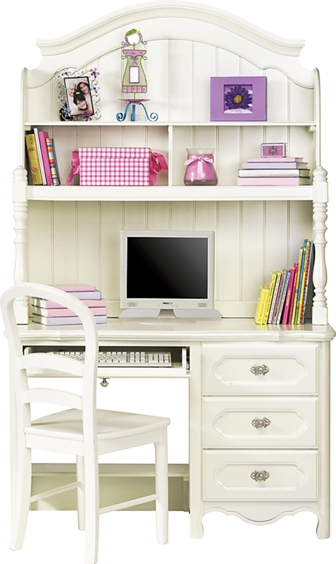 Student Computer Desk with Corkboard and Slatted Sides