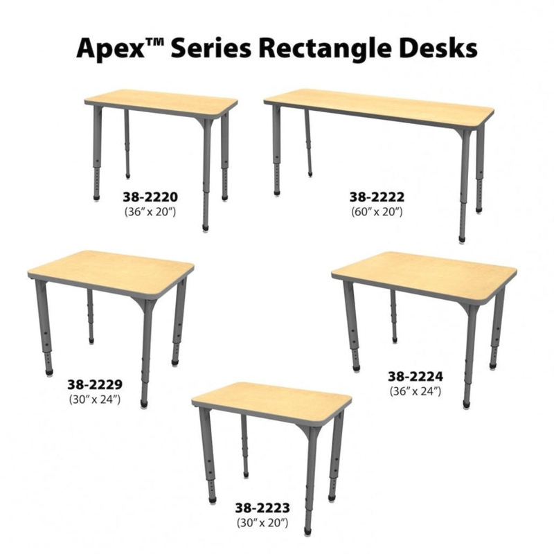 Student Desk Dry Erase Top Adjustable Blue Accent Legs
