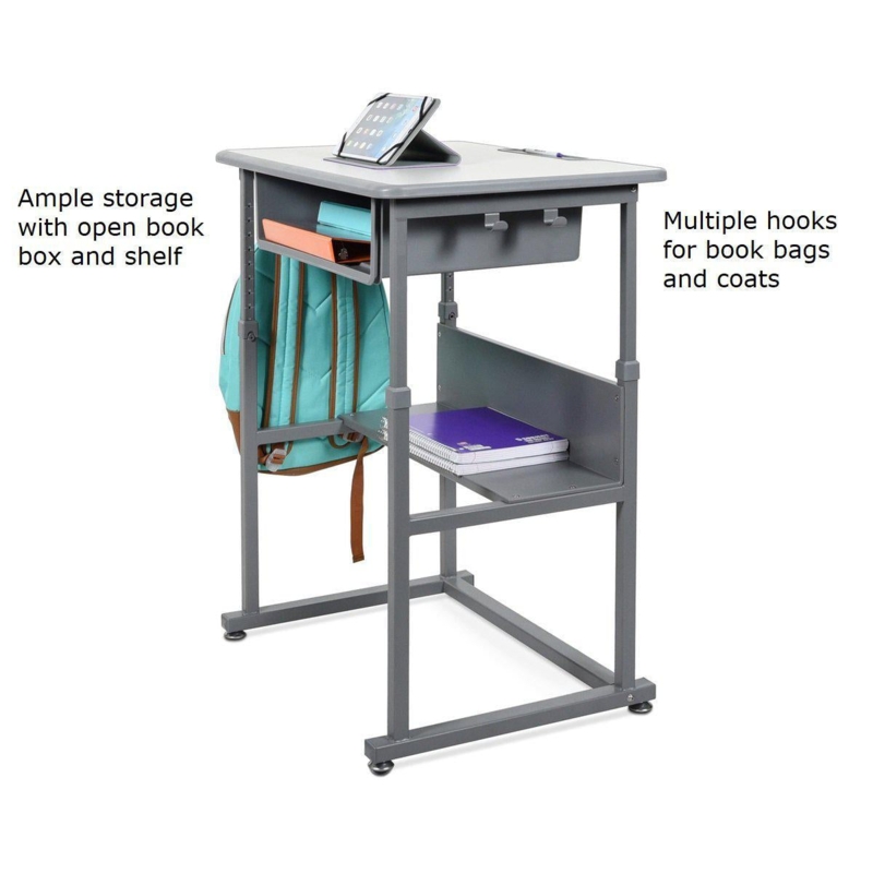 Student Desk Side Storage Hook Manual Crank Adjustment Ergonomic Seat