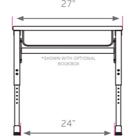 Student Desk with Kidney Shape and Adjustable Height