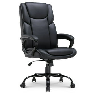 Swivel Office Chair Bentwood Frame Armless Design Black and Wood Tone