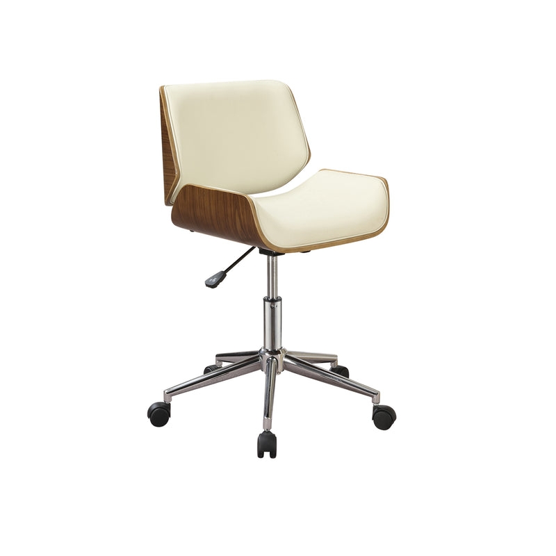 Swivel Office Chair Bentwood Shell Low Back Two-Tone Finish