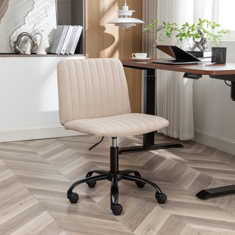 Swivel Office Chair Curved Silhouette Black Metal Base Minimalist