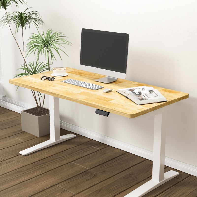 Tabletop Natural Grain Rounded Edge Light Brown Minimalist Home Office