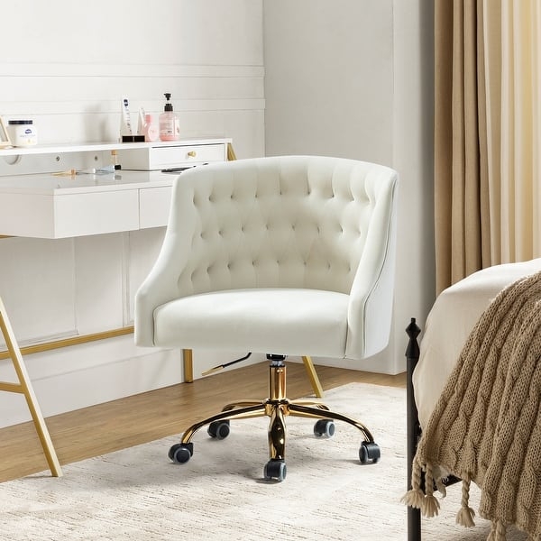 Task Chair Teal Velvet Channel Tufting Curved Back Vibrant