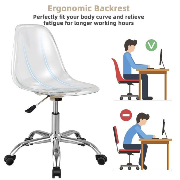 Task Chair with Acrylic Cutout Back, Chrome Base and Adjustable Gas Lift