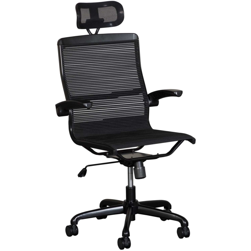 Task Chair with Silver-Toned Frame and Padded Arms for Home Office