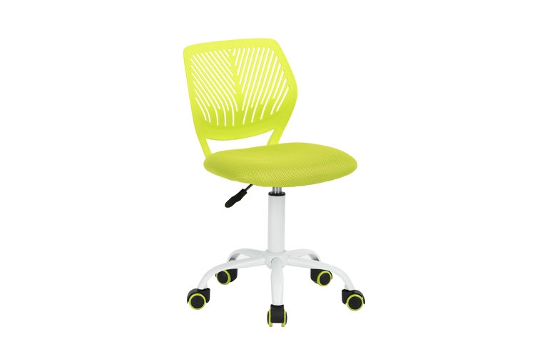 Teal Office Chair with Polished Chrome Base and Low Back