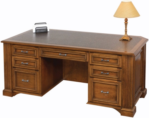 Traditional Executive Desk with Black Inlaid Top