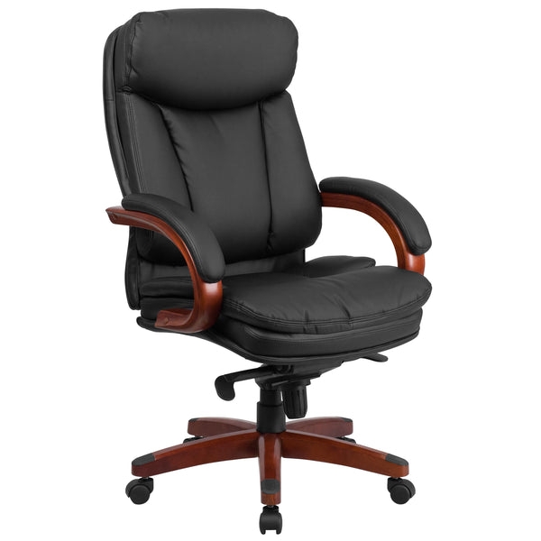 Traditional Executive Office Chair with Contoured Padding and High Back