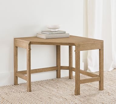 Transitional Espresso Corner Desk with Architectural Molding