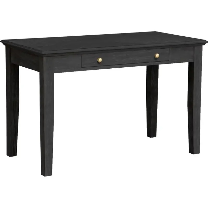 Transitional Writing Desk with Integrated Hutch and Five Drawers