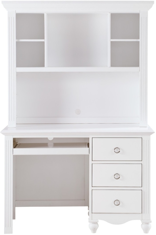 Transitional Writing Desk with Storage Cubbies and Drawers