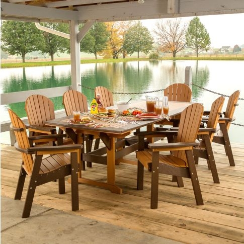Two-Tone Finish Patio Dining Set with Nine-Piece Capacity