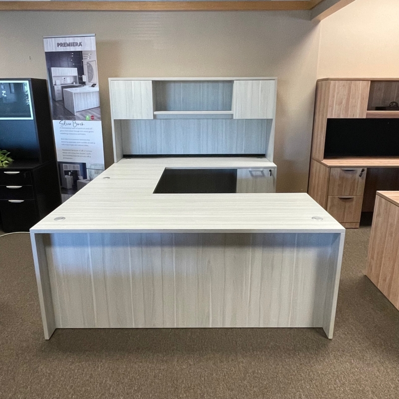 U-Shape Desk with Thick Top, Modern Commercial Style