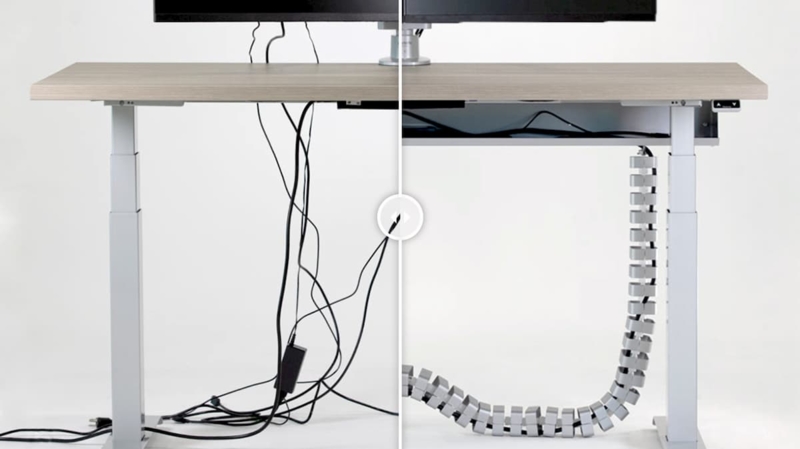 Under Desk Cable Management Tray Channel for Hidden Wire Routing