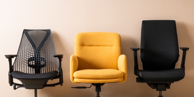 Varied Office Chairs Ergonomic Silhouettes Mesh Back Modern Task