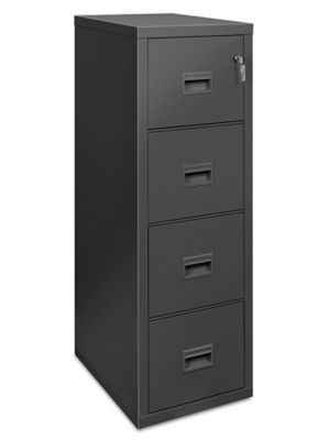 Vertical File Cabinet 4-Drawer Matte Metal Industrial Lockable Recessed