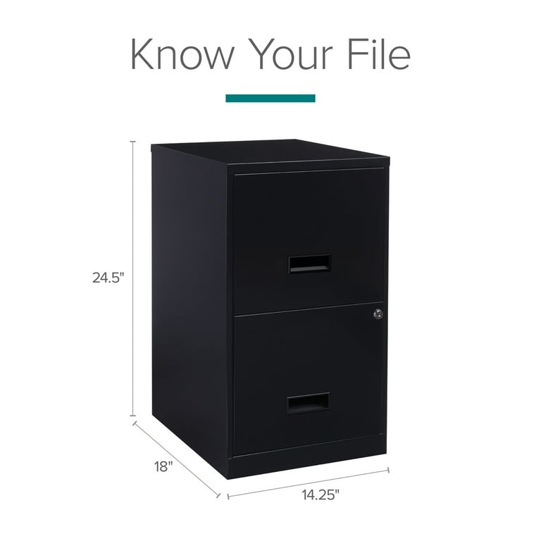 Vertical File Cabinet Matte Black Integrated Lock Minimalist Storage