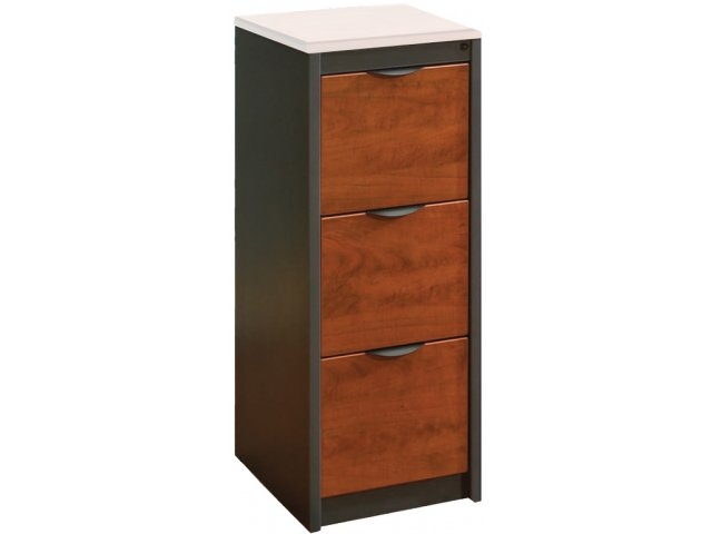 Vertical File Cabinet, Putty Gray, Open Top, Label Holders, Industrial.