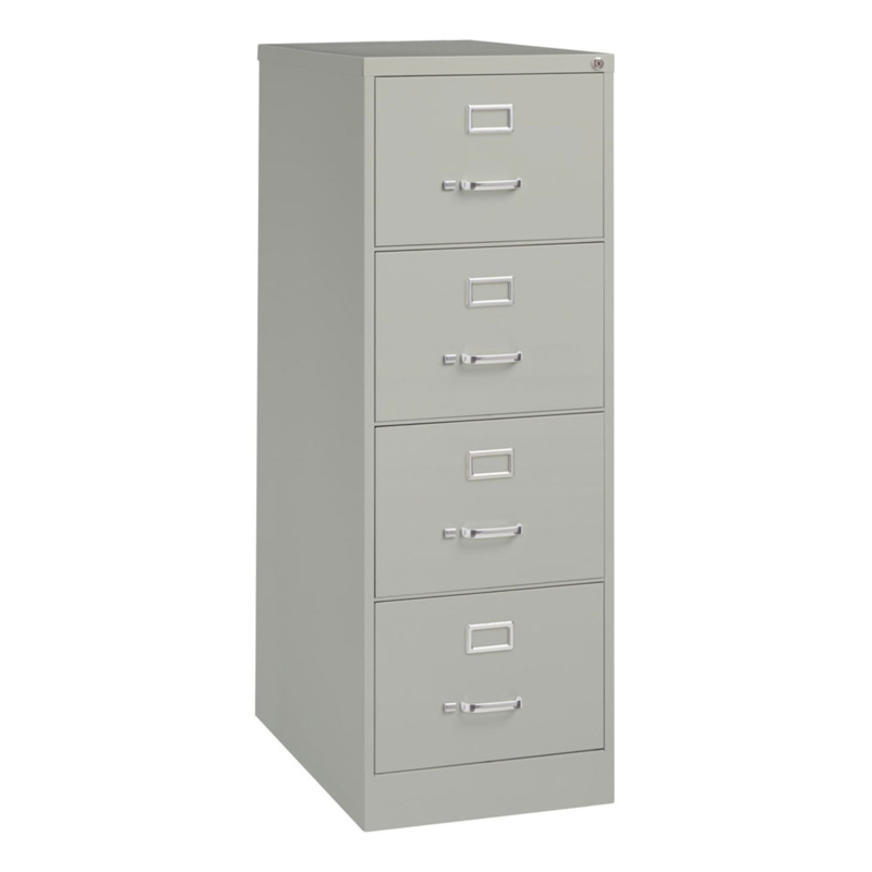 Vertical Filing Cabinet Four Drawers Grey Metal Legal Size